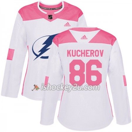 Dame NHL Tampa Bay Lightning Trøje Nikita Kucherov 86 Adidas 2017-2018 Hvid Lyserød Fashion Authentic